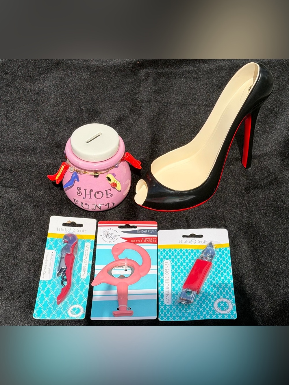 SHOE/WINE LOVER BUNDEL:CL INSPIRED HIGH HEEL WINE CADDIE, FRIENDS GAME& MORE!